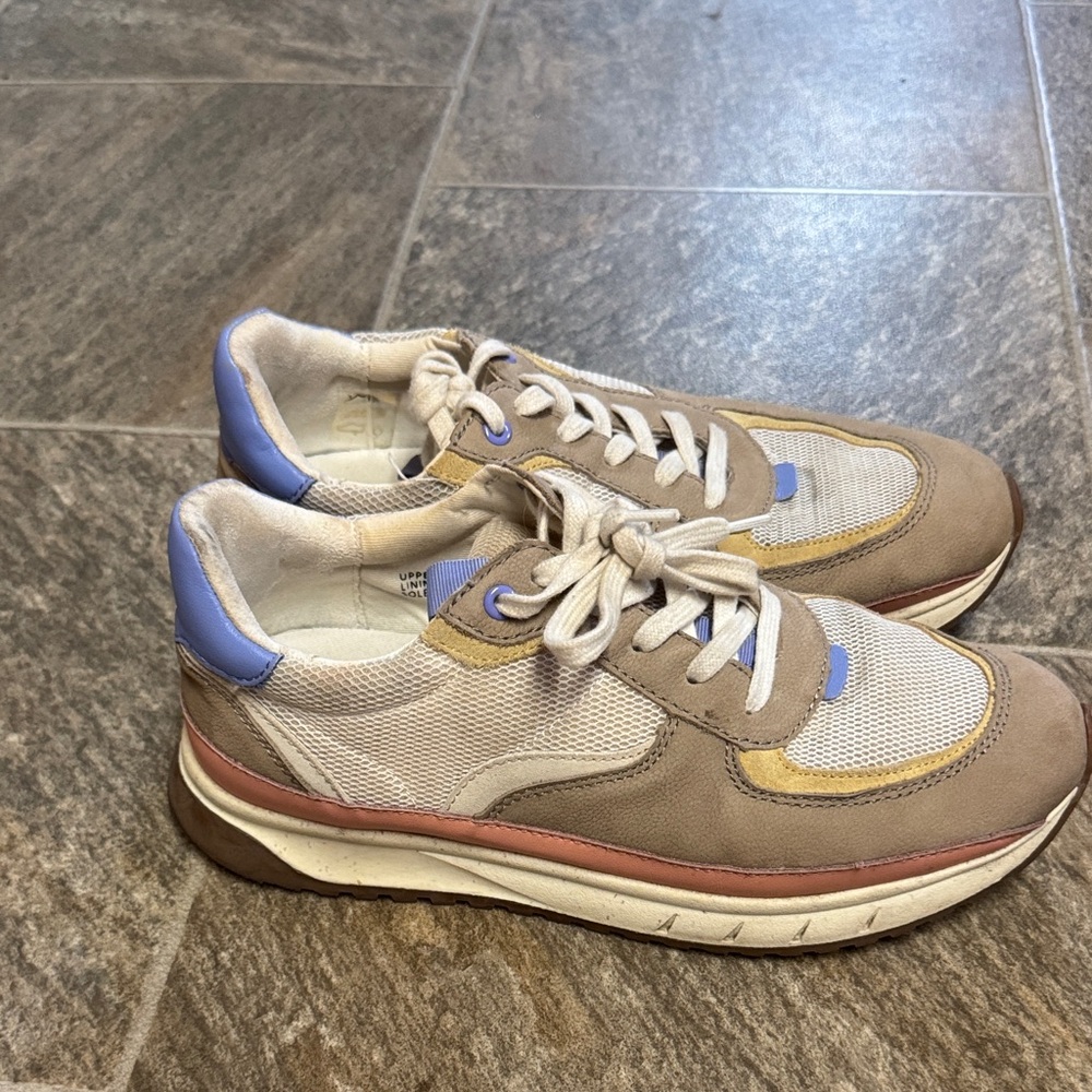 Madewell Men's Sneakers in Brown, Cream, and Blue